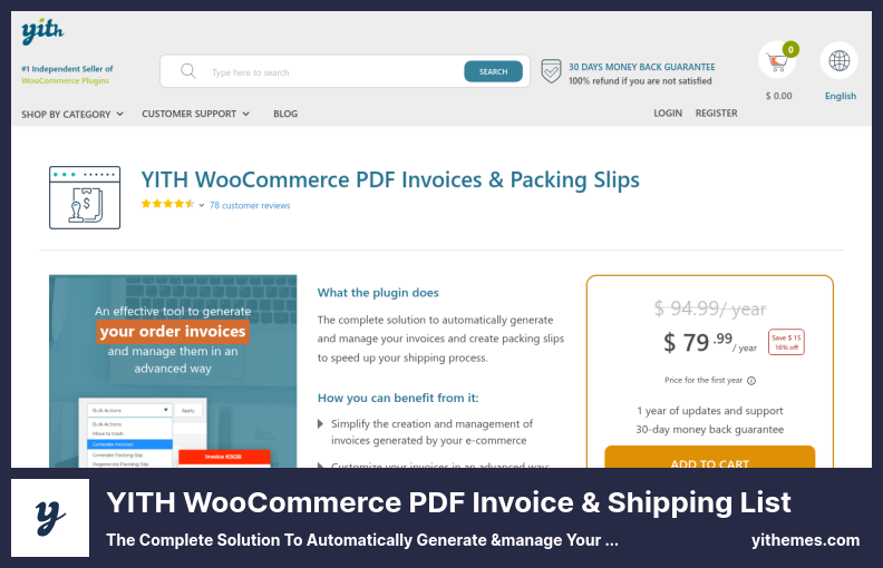 YITH WooCommerce PDF ใบแจ้งหนี้และรายการจัดส่งปลั๊กอิน - โซลูชันที่สมบูรณ์เพื่อสร้างและจัดการใบแจ้งหนี้ของคุณโดยอัตโนมัติ