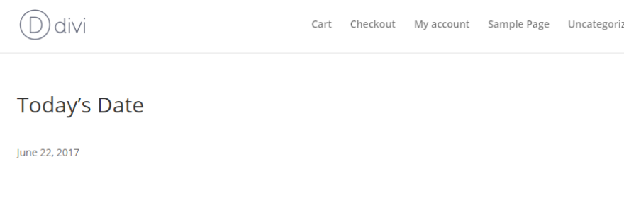 Divi 今天的日期