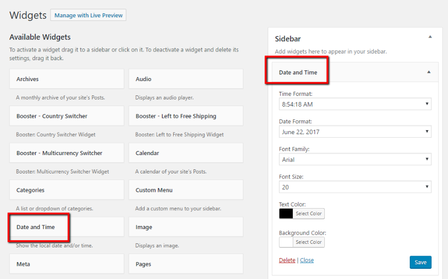 今天的日期小部件