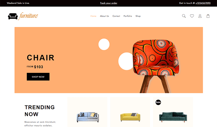 Más de 10 mejores temas de WordPress para muebles para WooCommerce 2022 1 furniture WordPress themes