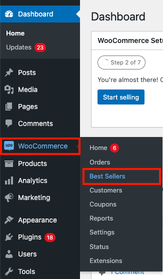 WooCommerce En çok satanlar sekmesi