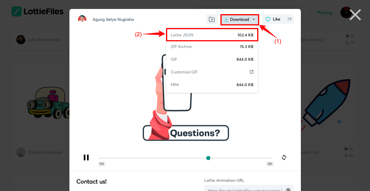 Elementor'da Lottie Animasyonu Nasıl Eklenir (3 Kolay Yol) 13 How to Download the Lottie Animatioin Files