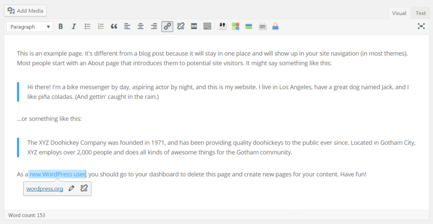 Новые функции границ ссылок WordPress.