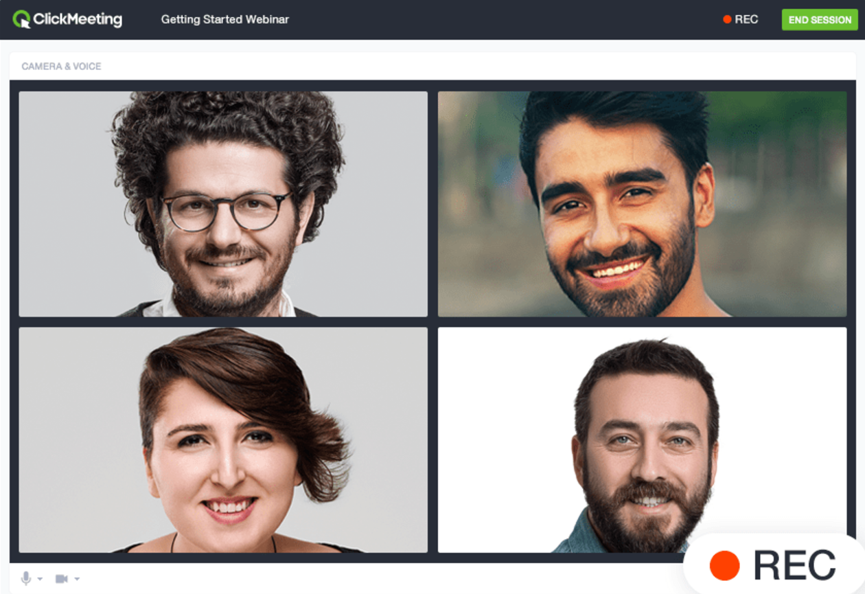 L'outil d'enregistrement du webinaire ClickMeeting.