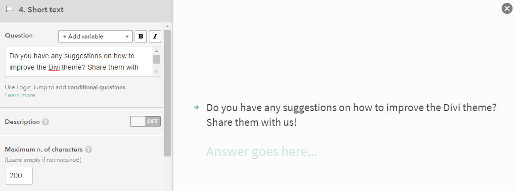 テキストの質問の例。
