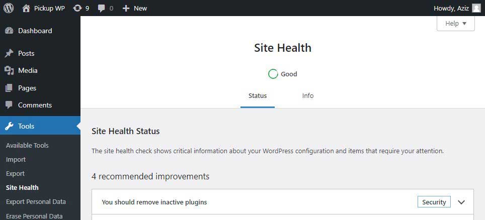 Kesehatan Situs WordPress