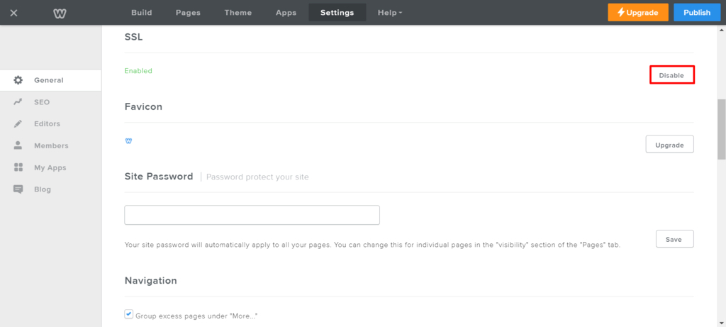 Pengaturan SSL Weebly