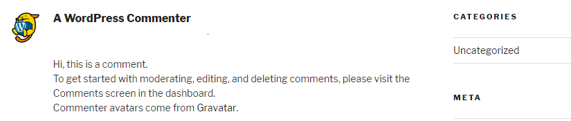 沒有日期的 WordPress 評論。