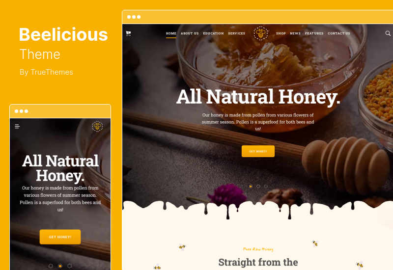 Beelicious Theme - Тема пчеловодческого магазина меда
