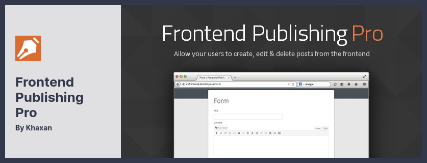Plugin Frontend Publishing Pro - Plugin di invio post di WordPress