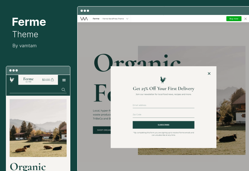 Tema Ferme - Tema WordPress WooCommerce & Farm del negozio di alimenti biologici