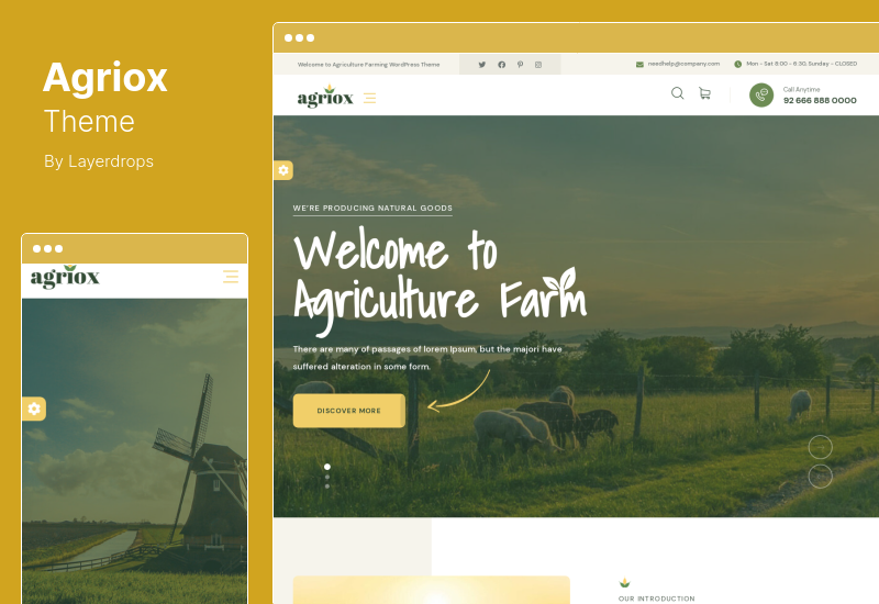 Tema Agriox - Tema WordPress per l'agricoltura agricola