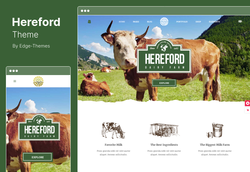 Tema Hereford - Tema WordPress per agricoltura e alimenti biologici
