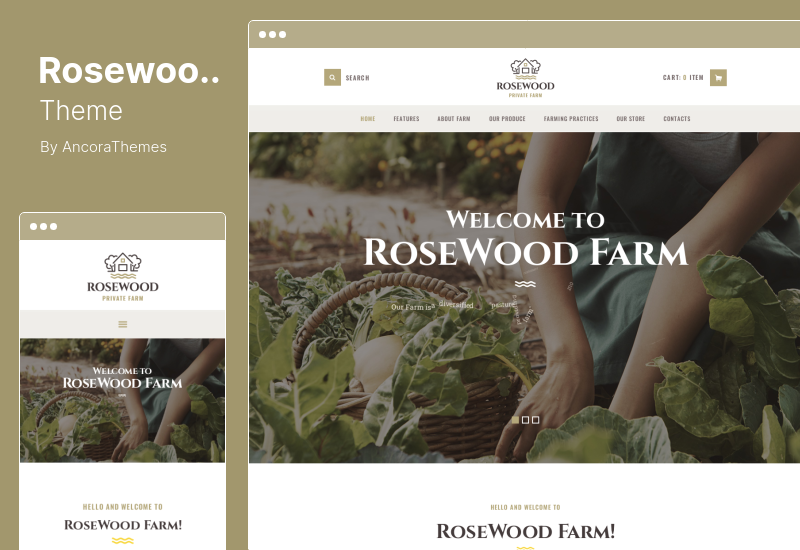 Tema in palissandro - Tema WordPress per l'agricoltura ecologica di agricoltura biologica