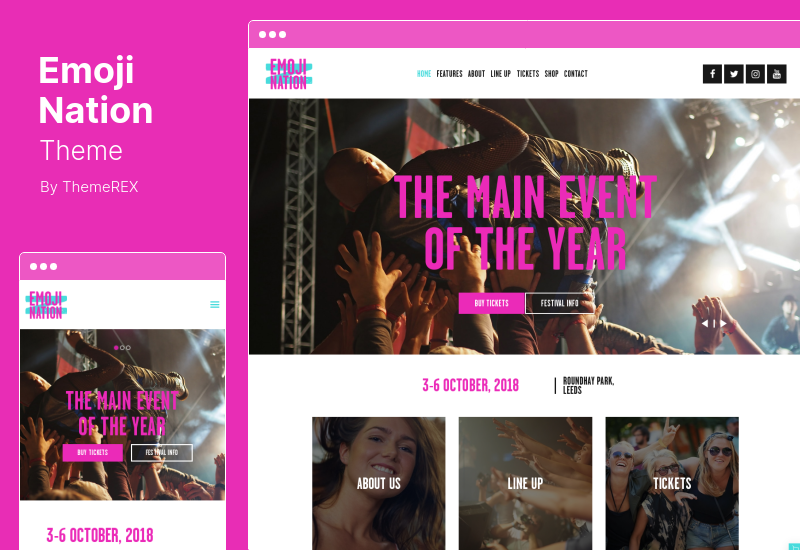 Tema EmojiNation - Tema WordPress Klub Malam & Acara Konser