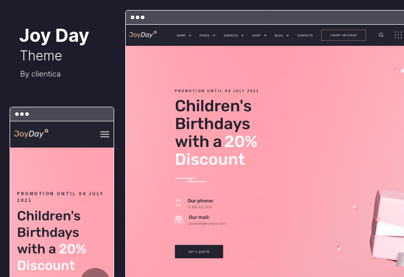 JoyDay Theme - Tema WordPress Agensi Acara Kreatif