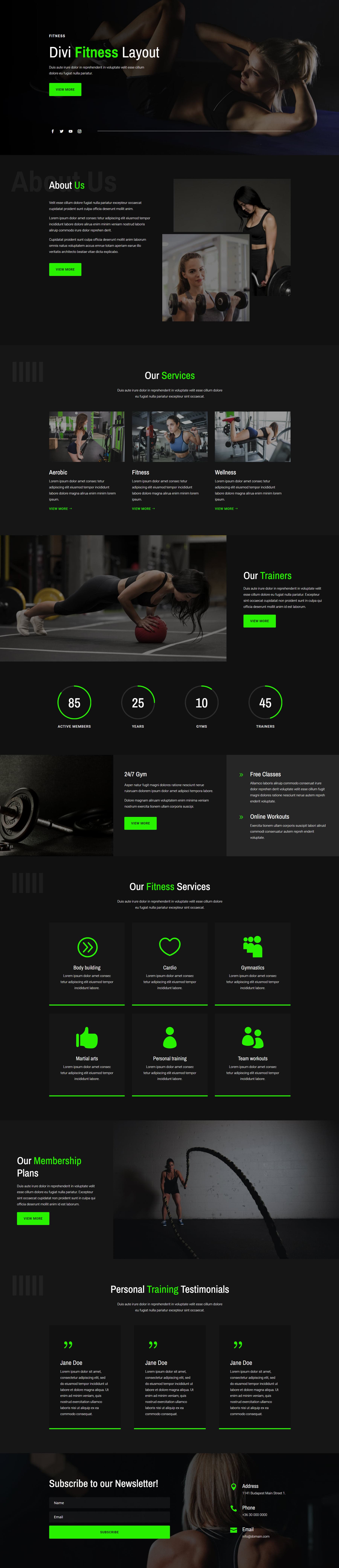 Divi Product Highlight หน้าแรก 25 Divi Layout Pack Fitness