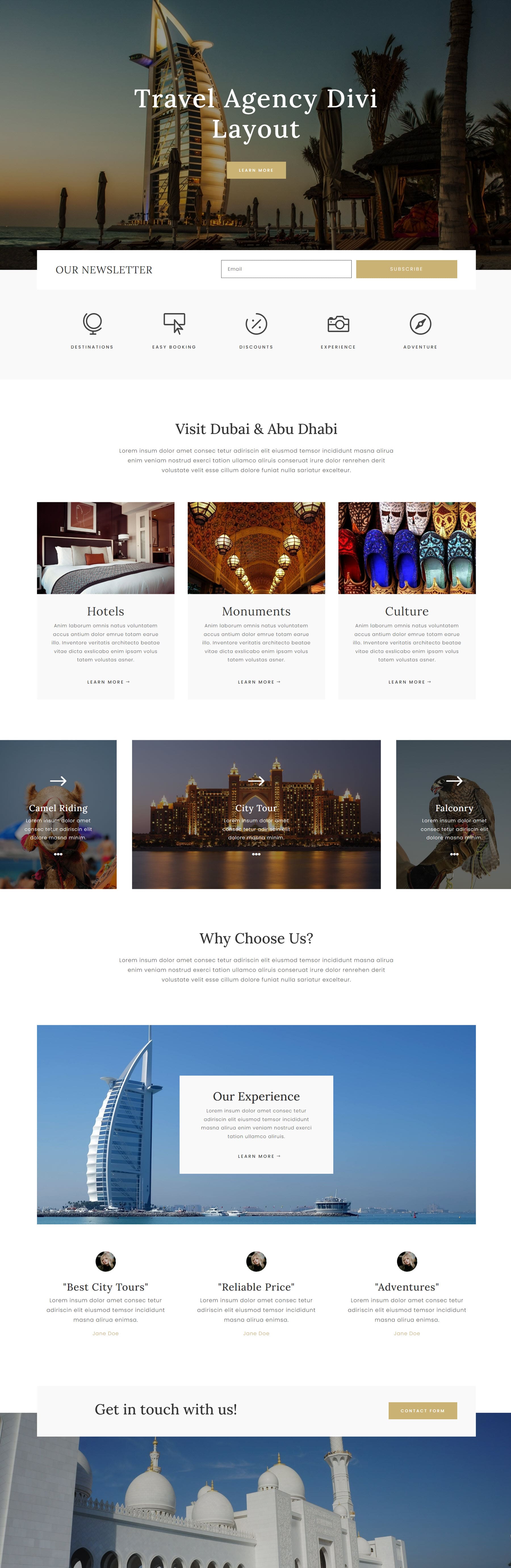 Divi Product Highlight หน้าแรก 25 Divi Layout Pack ตัวแทนการท่องเที่ยว