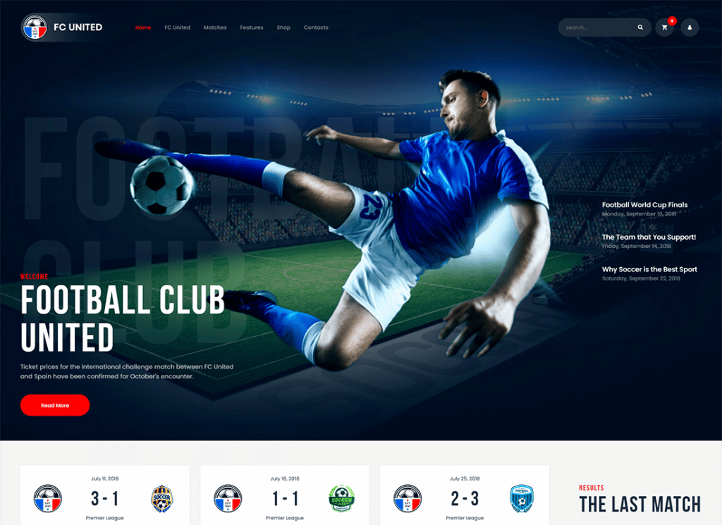FC Birleşik | Futbol, Futbol ve Spor WordPress Teması + RTL