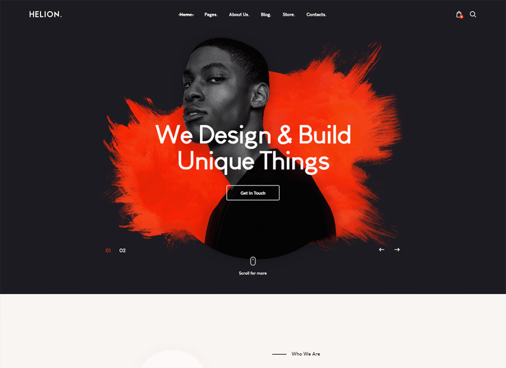 Helion | Kişisel Yaratıcı Portföy WordPress Teması + Mağazası