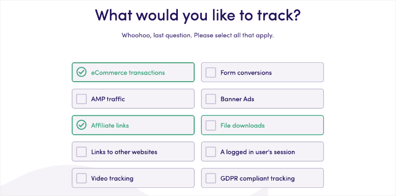 ما الذي تريد تتبعه في em - IsItWP - Free WordPress Theme Detector what would you like to track in em