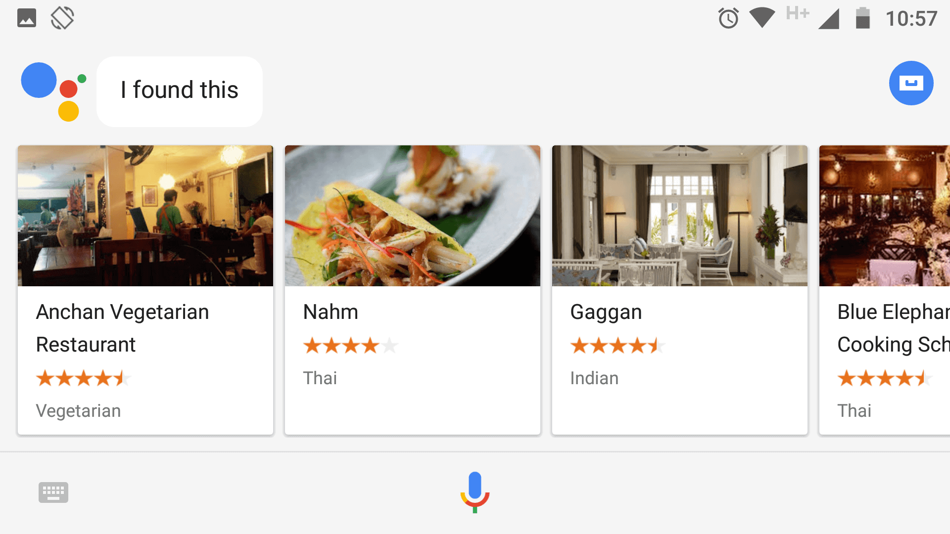Una búsqueda por voz basada en el contexto.