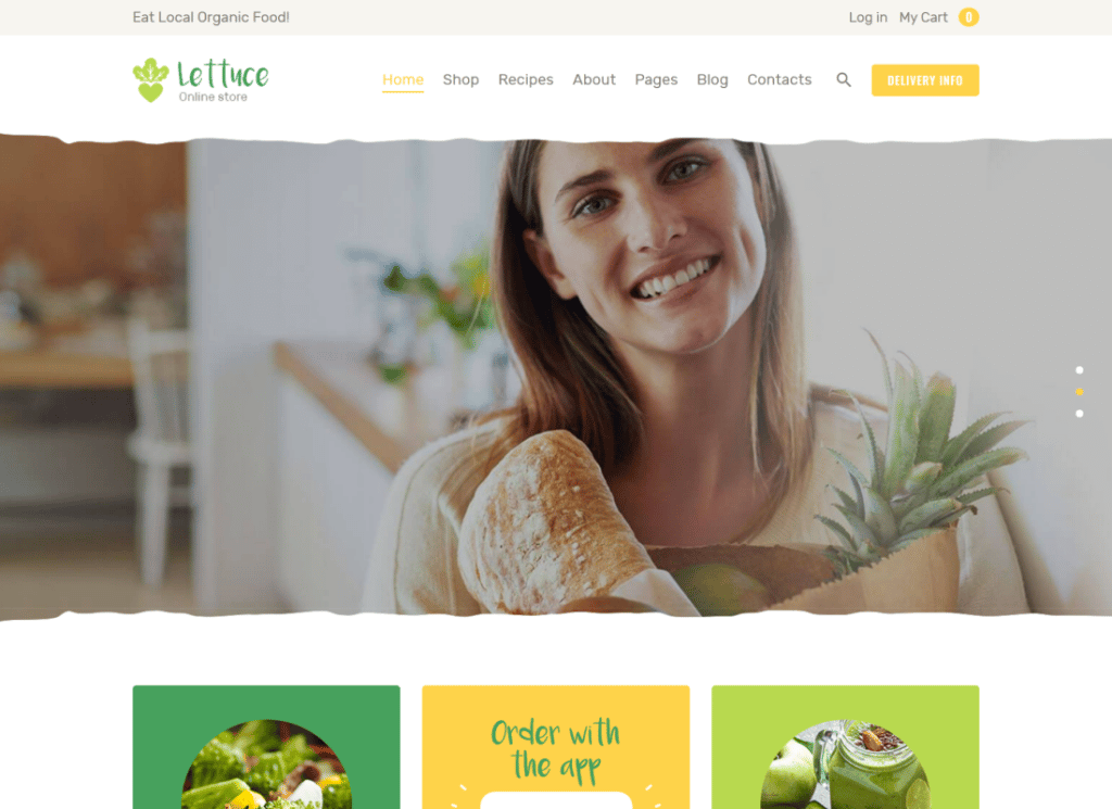 Laitue - Thème WordPress pour les produits de la boutique en ligne bio et écologique