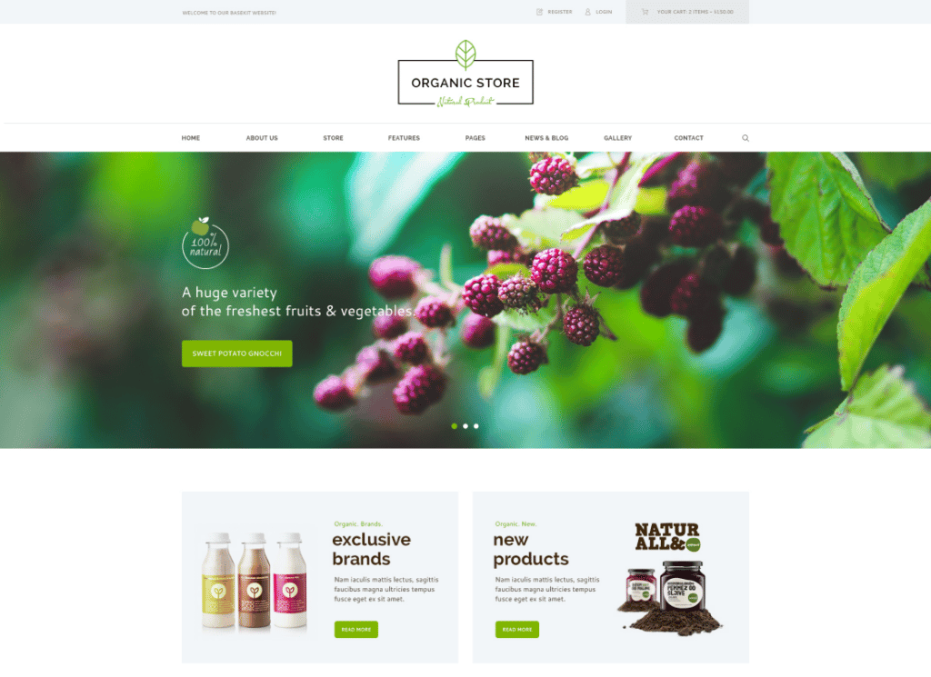 Magasin bio - Thème WordPress pour boutique de produits écologiques