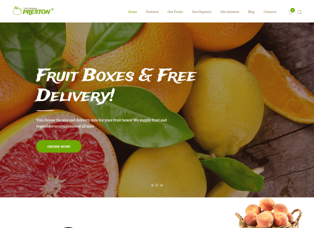 Preston - Thème WordPress pour entreprise de fruits et agriculture biologique