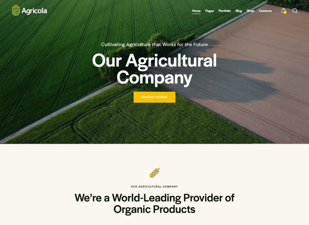 Agricola - Thème WordPress pour l'agriculture et la ferme biologique