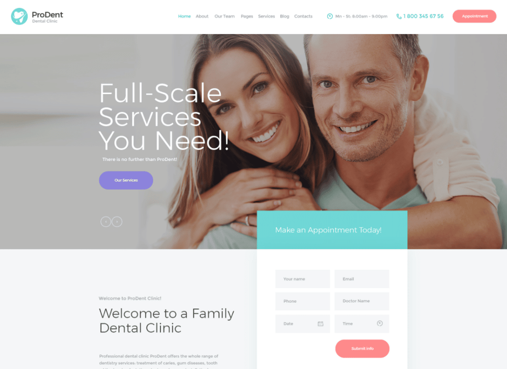 ProDent - Thème WordPress pour clinique dentaire et médecin de la santé