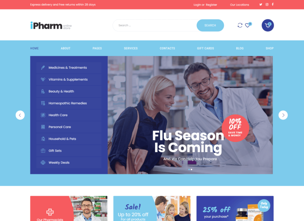 IPharm - Thème WordPress pour pharmacie et médecine en ligne