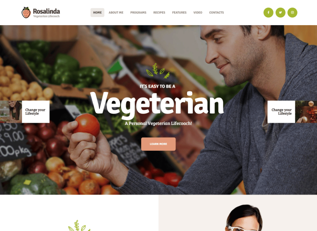 Rosalinda – Gesundheitscoach & Blog für vegetarische Lebensweise WordPress Theme