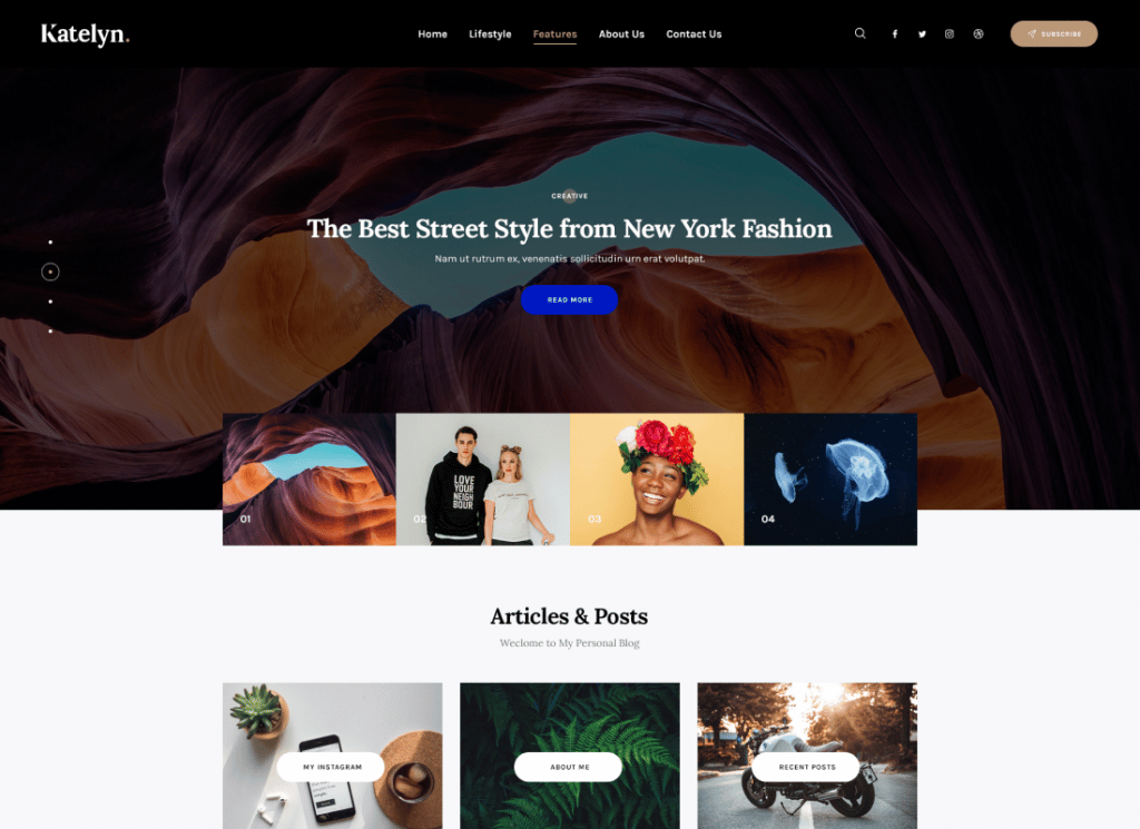 Katelyn - Kreatives Gutenberg-Blog-WordPress-Thema