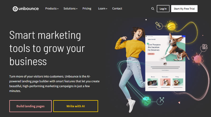 今日から使い始められるWordPress用の最高のランディングページテンプレート 15 Unbounce