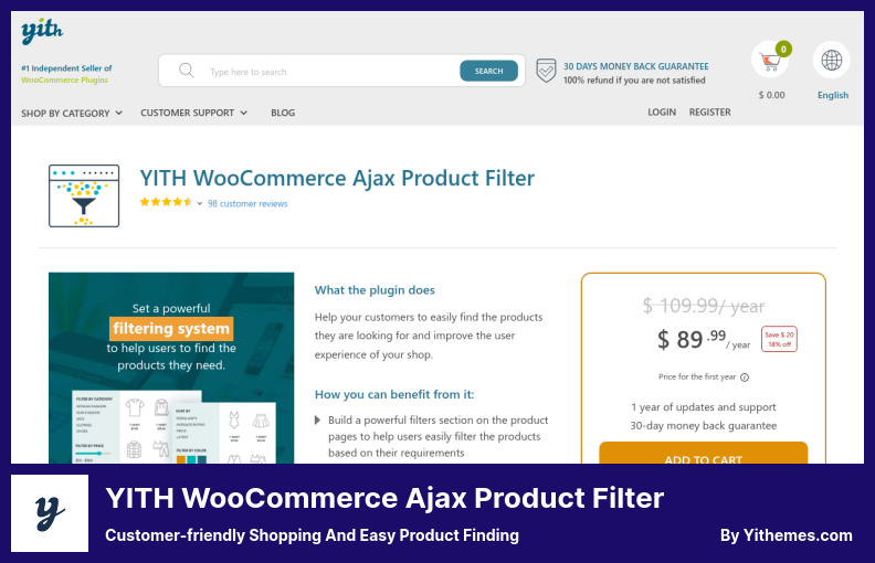 YITH WooCommerce Ajax 產品過濾器插件 - 客戶友好的購物和輕鬆的產品查找