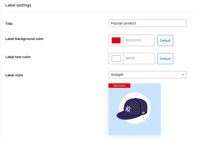 WooCommerce การตั้งค่าฉลากผลิตภัณฑ์ยอดนิยม