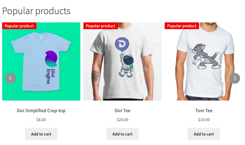 ตัวเลื่อนสินค้ายอดนิยมของ WooCommerce
