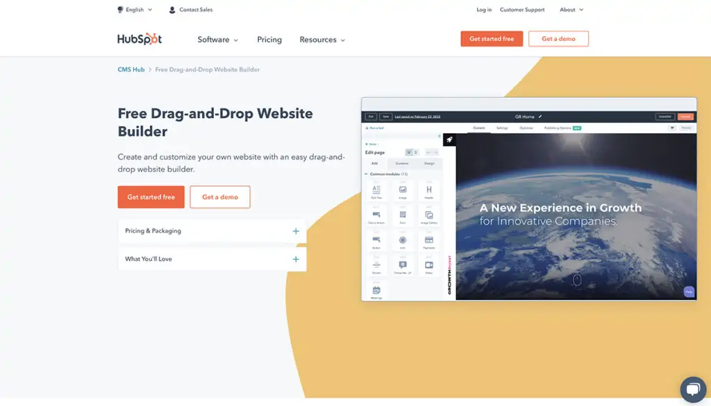 マーケティング担当者向けの Hubspot 無料ウェブサイト ビルダー