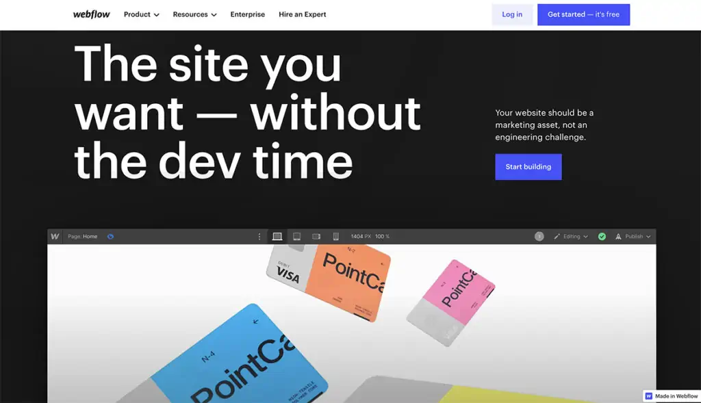 UI / UXデザイナー向けのWebflow最高のWebサイトビルダー