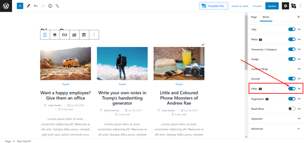 WordPress ブログ フィルター: WordPress ブログにフィルターを追加する方法 7 ページ Enable Filter for Blog Page