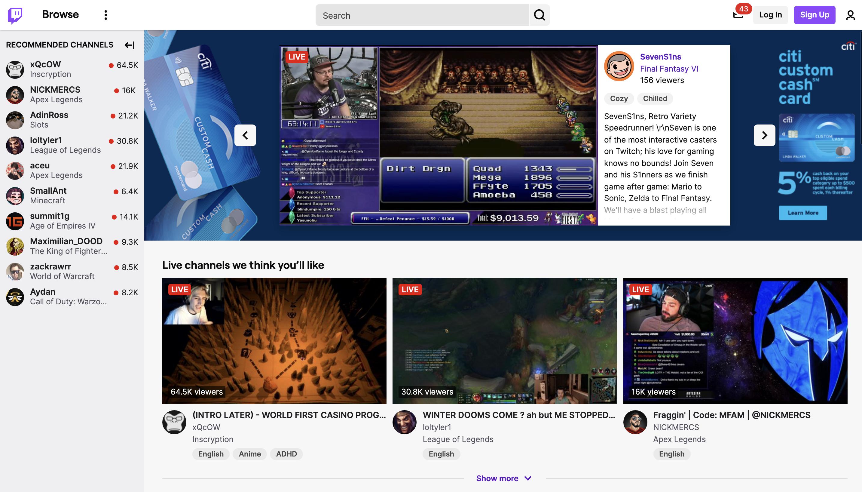 Streaming live de jocuri video pe Twitch