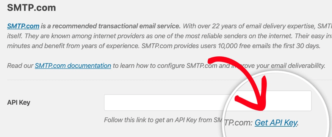 Clave API SMTP