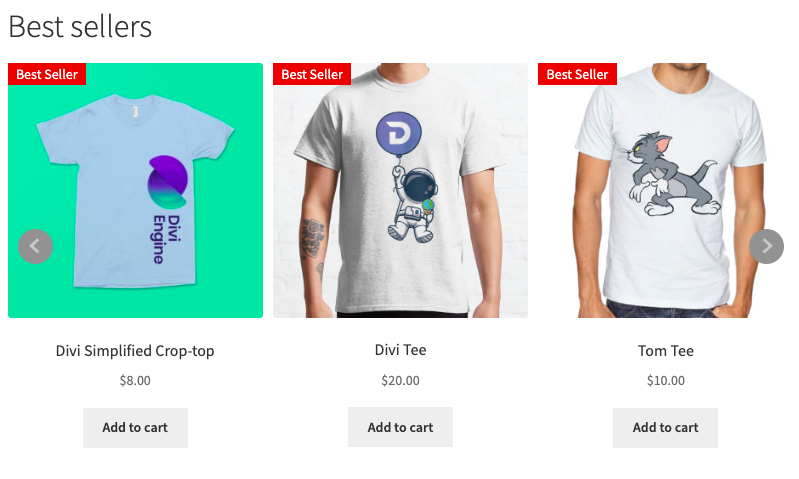 Slider pentru cel mai bine vândut WooCommerce