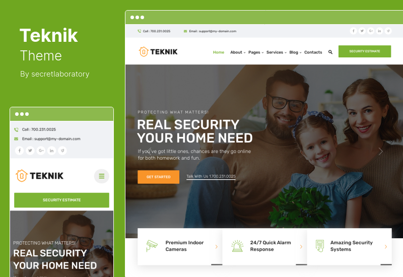 Temă Teknik - Tema WordPress pentru agenția de securitate la domiciliu