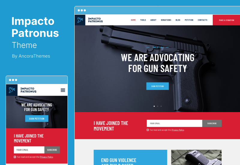 Impacto Patronus Teması - Doğa Koruma, Dilekçeler ve Sosyal Aktivizm WordPress Teması