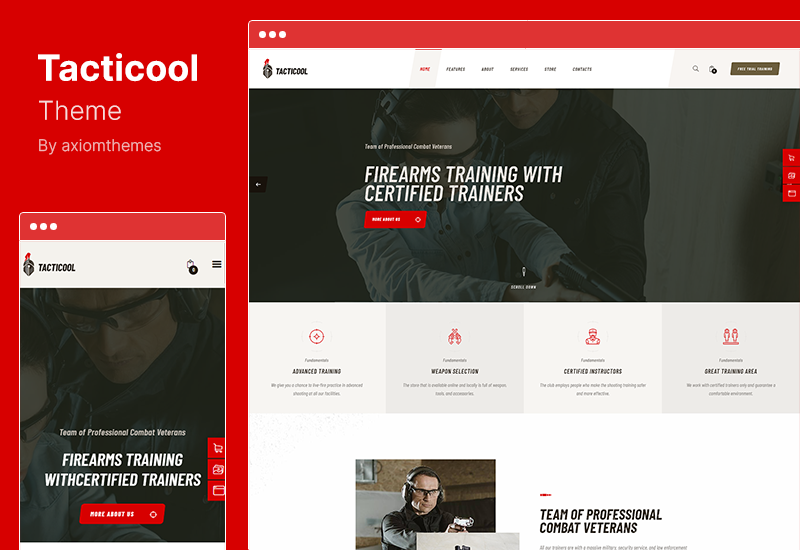 Tacticool Teması - Atış Poligonu ve Silah Mağazası WordPress Teması