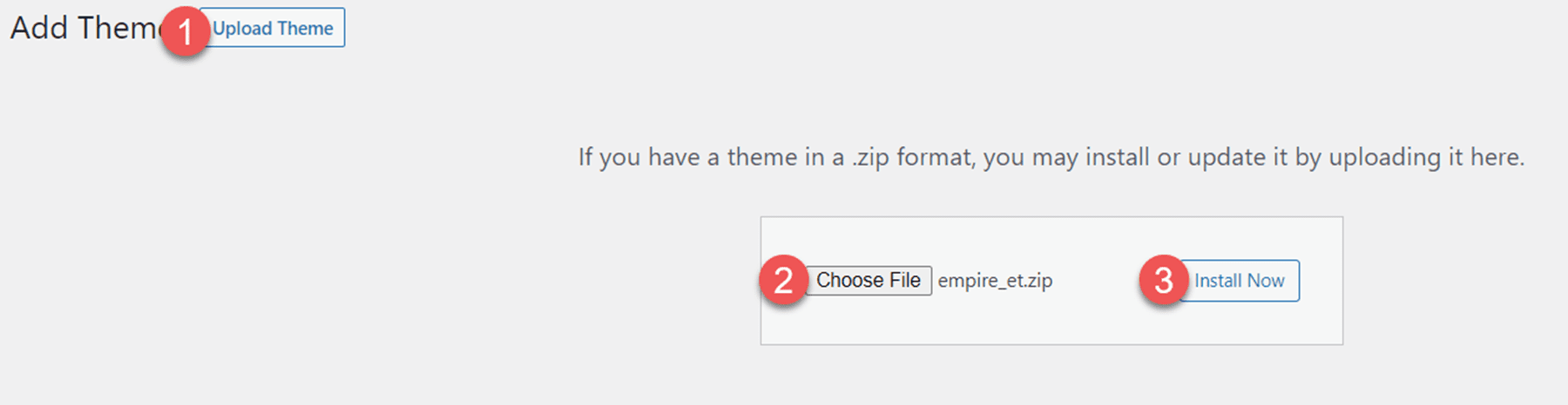Empire Divi Child Theme Agregar tema