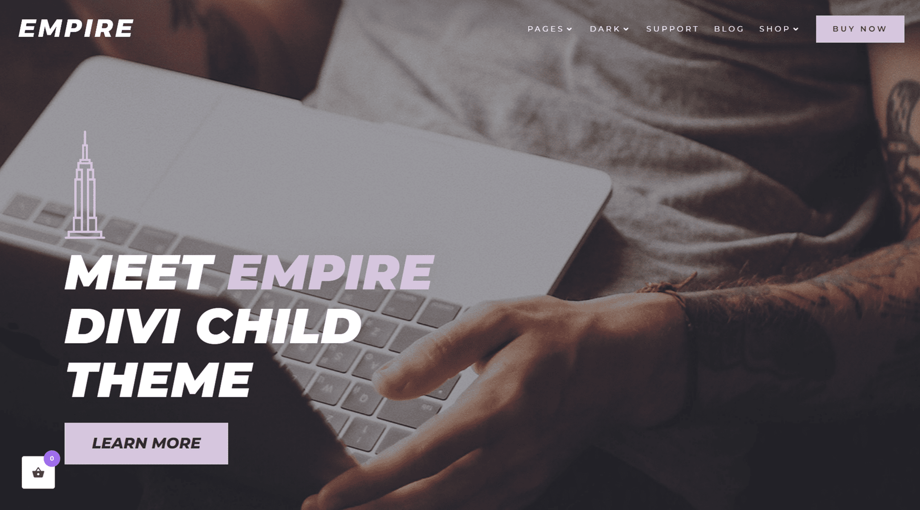 Empire Divi Niño Tema Home Hero