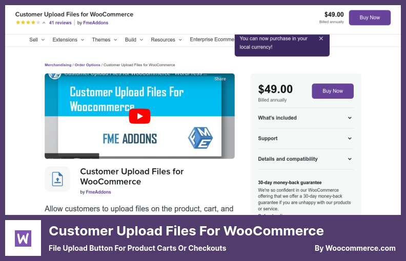 WooCommerce Eklentisi için Müşteri Yükleme Dosyaları - Ürün Sepetleri veya Ödemeler için Dosya Yükleme Düğmesi